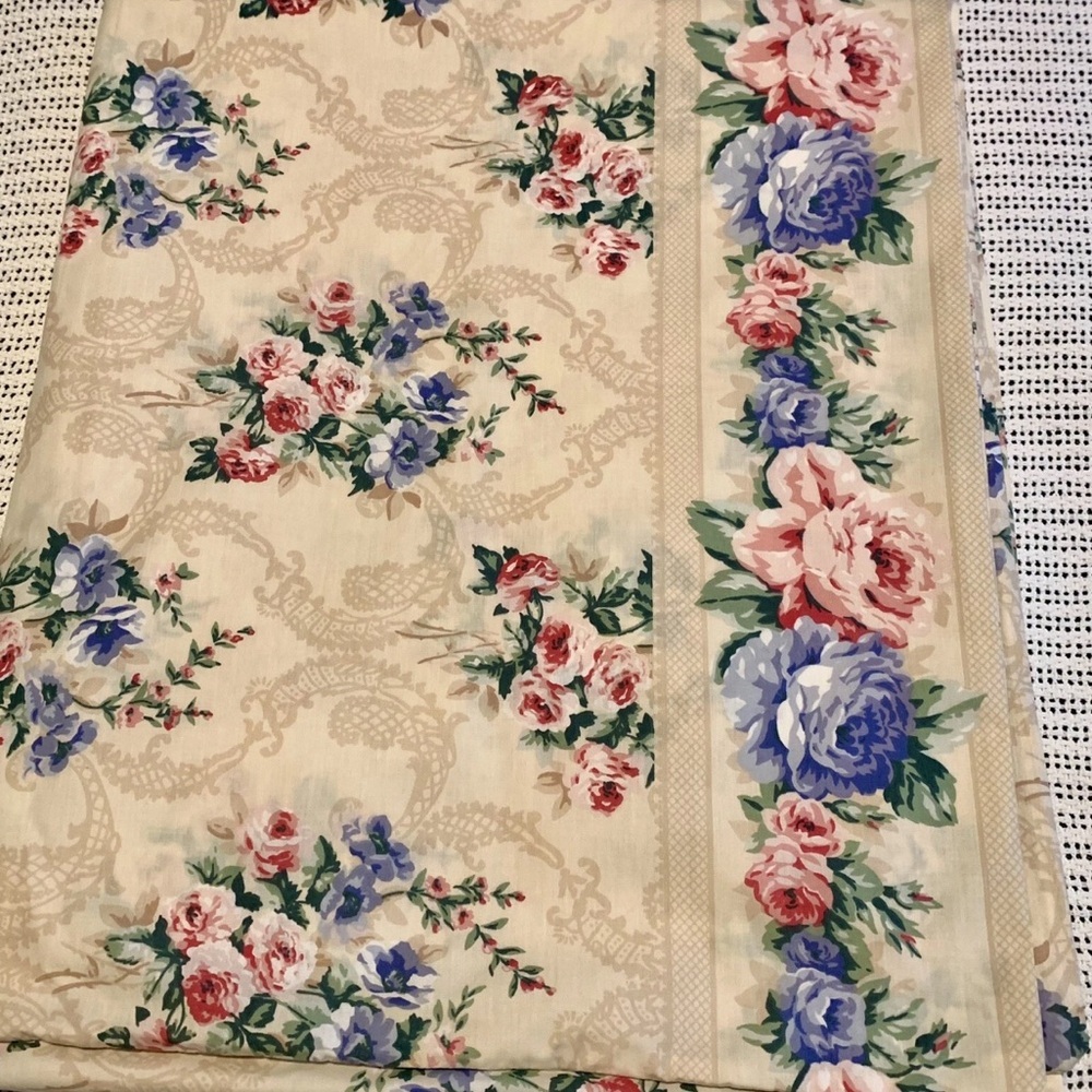 VTG Crown Craft King Floral Duvet Cover Brighton Shabby Chic USA Cottage French